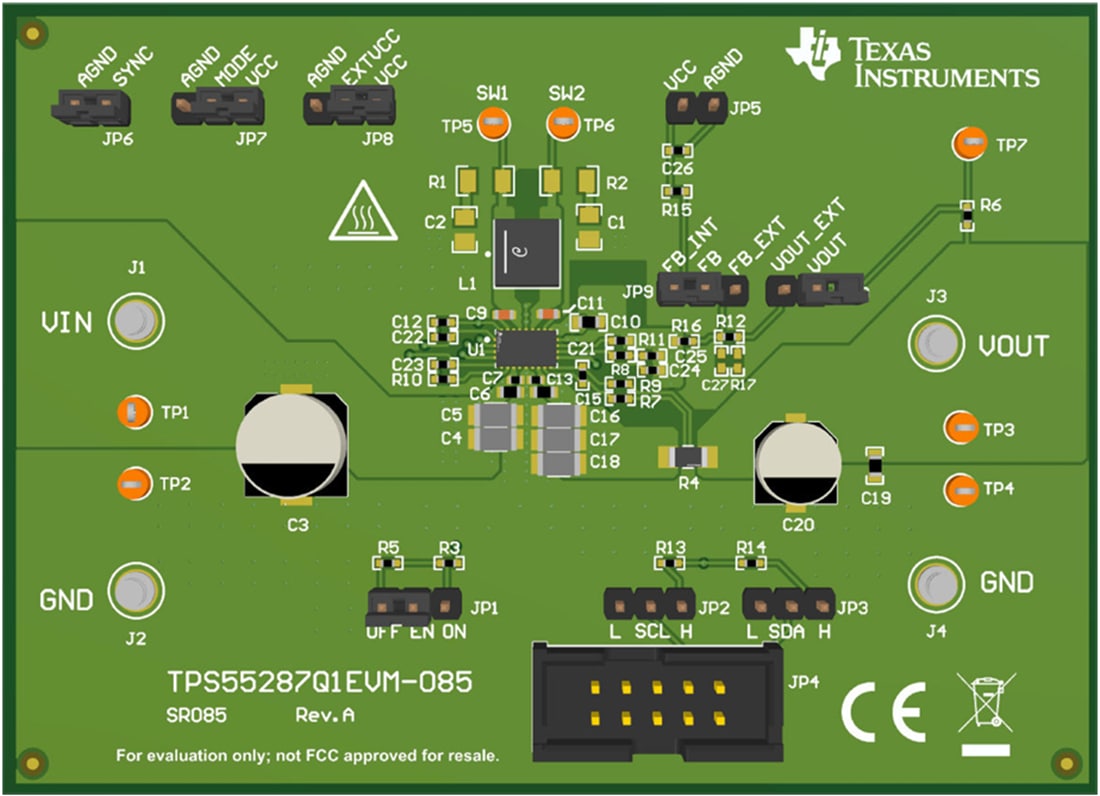 Plan mécanique - Texas Instruments Module d'évaluation de convertisseur TPS55287Q1EVM-085