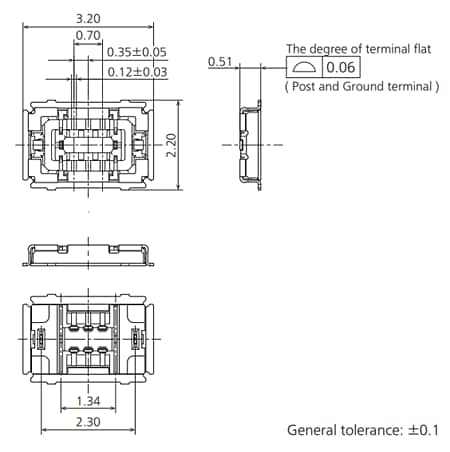 Graphique - Panasonic Industrial Devices Connecteurs RF à pas étroit RF4