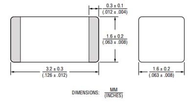 Plan mécanique - Bourns Limiteurs de surtension GDT à 2 électrodes GDT21