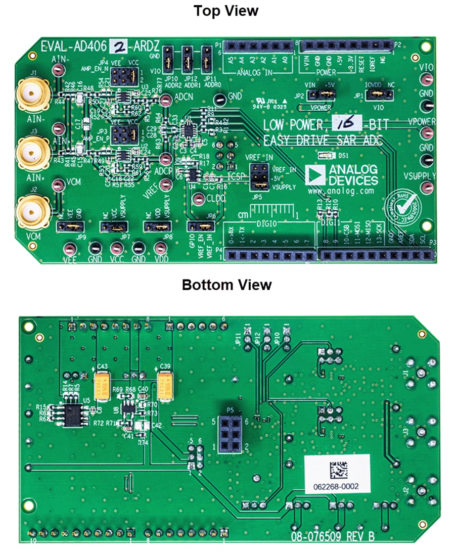 Analog Devices Inc. Panneaux d'évaluation EVAL-AD4060-ARDZ et EVAL-AD4062-ARDZ