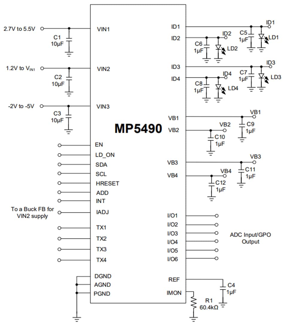 Block Diagram - Monolithic Power Systems (MPS) MP5490 Fully Integrated Power Management Solution
