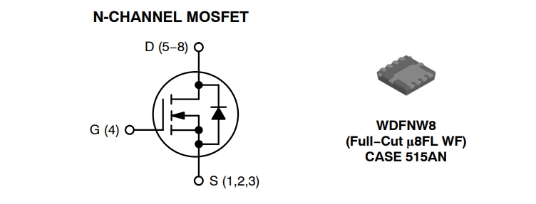 Schéma du circuit d'application - onsemi MOSFET NVTFWS003N04XM