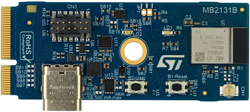 Plan mécanique - STMicroelectronics Carte d'extension de connectivité STM32WBA B-WBA5M-WPAN