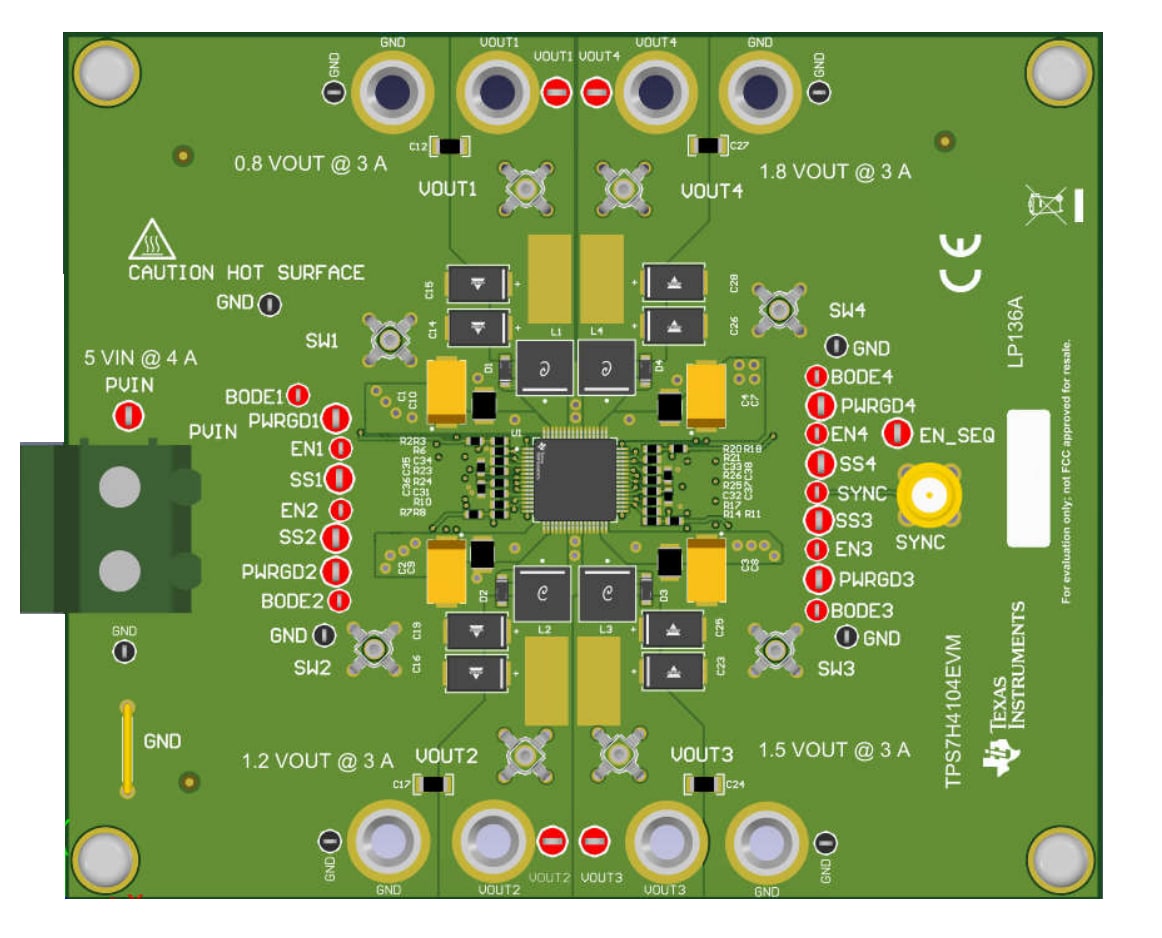 Circuit de localisation - Texas Instruments Module d'évaluation TPS7H4104EVM