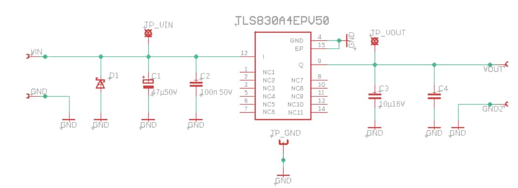 Schéma - Infineon Technologies Carte démo TLS830A4EPV50