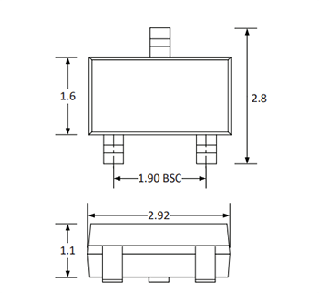 Plan mécanique - Semtech Diode TVS RailClamp® 2 lignes RClamp04022S