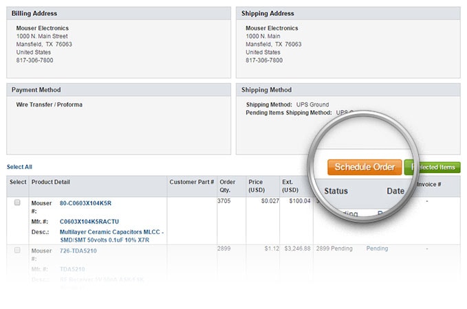 Bouton «&nbsp;Planifier une commande&nbsp;» sur la page Historique des commandes.